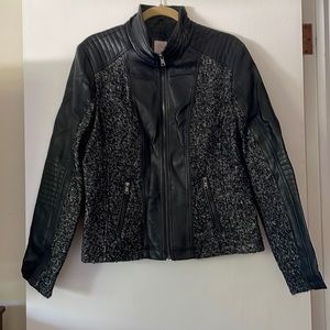 DB Dress Barn Large Wool Blend Moto Style Zip Up Jacket